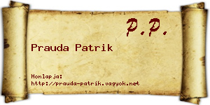Prauda Patrik névjegykártya